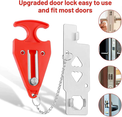 Upgraded Door Stop Alarm with Portable Door Lock 120 dB Travel Door Stopper Door Wedge Alarm,Dual Protection-with 3 Levels Sensitivity for Traveling Hotel Home Apartment College House
