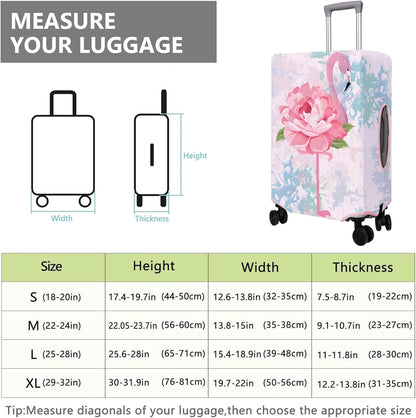 Travel Luggage Cover Suitcase Protector Fits 18-32 Inch Wheel Covers PatternedTravel Related Items Flower Luggage Protector Elastic M