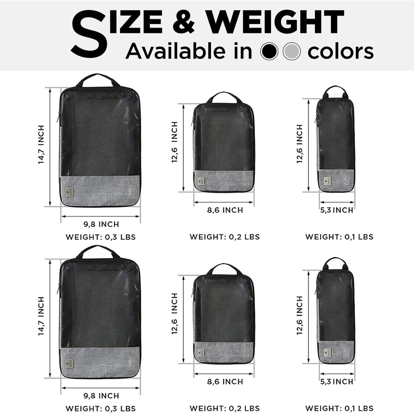 VASCO Compression Packing Cubes for Travel