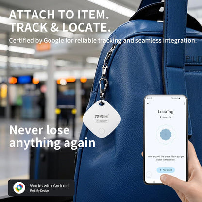 Air Tracker Tag for Android 4 Pack Luggage Tracker Tags Works with Google Find Hub App, Bluetooth Tracker Key Finder and Item Locator for Luggage, Backpack, Suitcases, Replaceable Battery