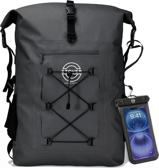 STOVER 5/10/25/30/40/55L Waterproof Backpack- Floating Dry Bag for Kayaking, Travel, Beach, Hiking, & Camping, Men/Women