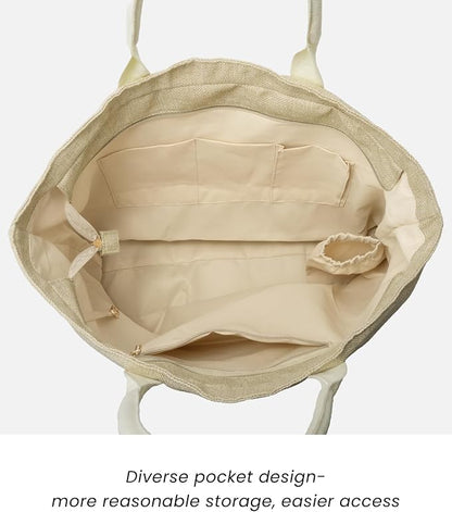 Large Beach Tote Bag with Zipper-Travel Tote Bag - Image 7