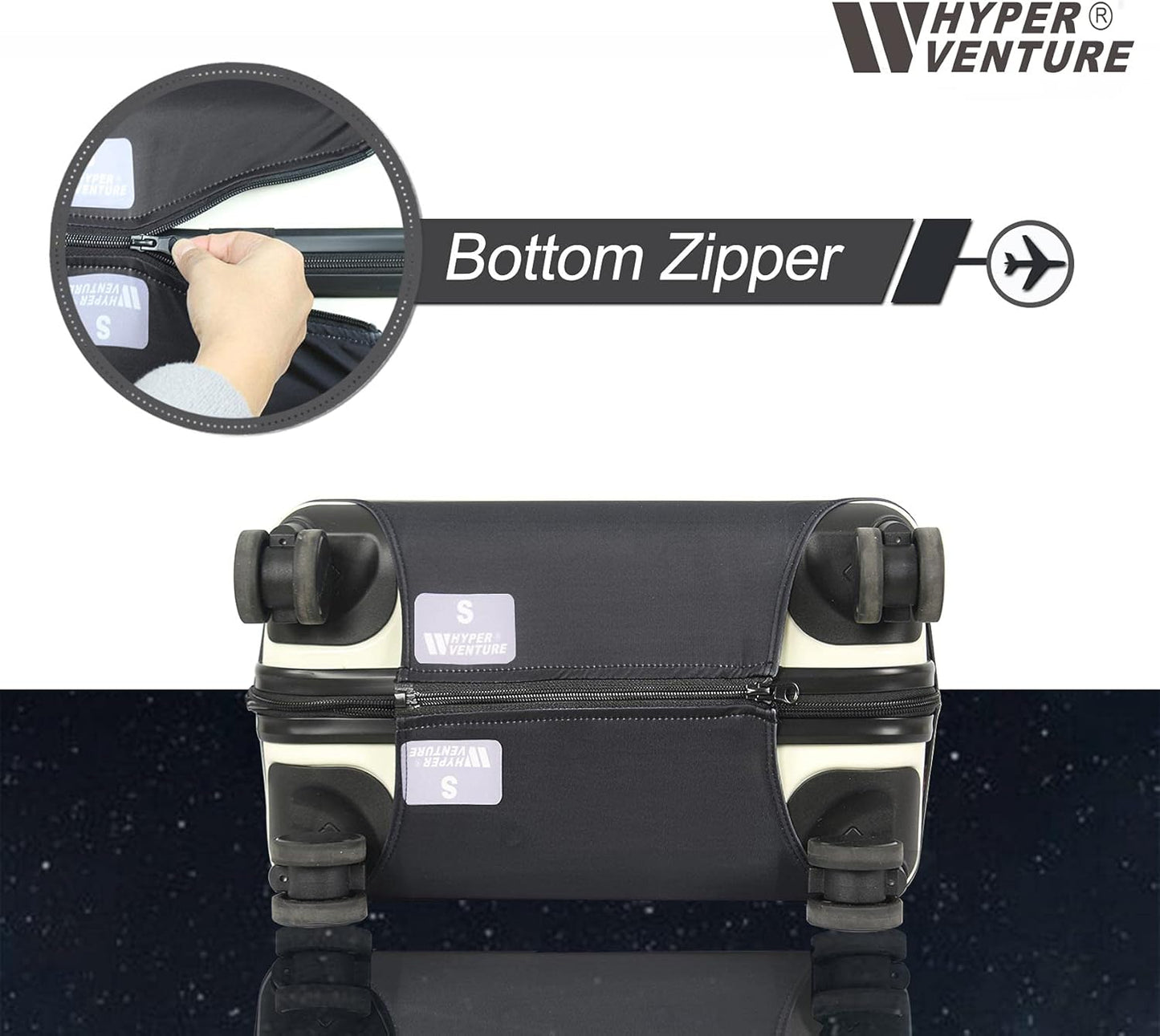 HYPER VENTURE Washable Luggage Cover - Fashion Suitcase Protector Fits 23-26 Inch Luggage (Color Dots, M)