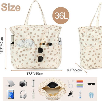 Beach Pool Bags Tote for Women Ladies Large Gym Tote Carry On Bag With Wet Compartment for Weekender Travel Waterproof