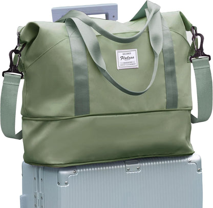 Travel Duffel Bag, Sports Tote Gym Bag, Shoulder Weekender Overnight Bag for Women