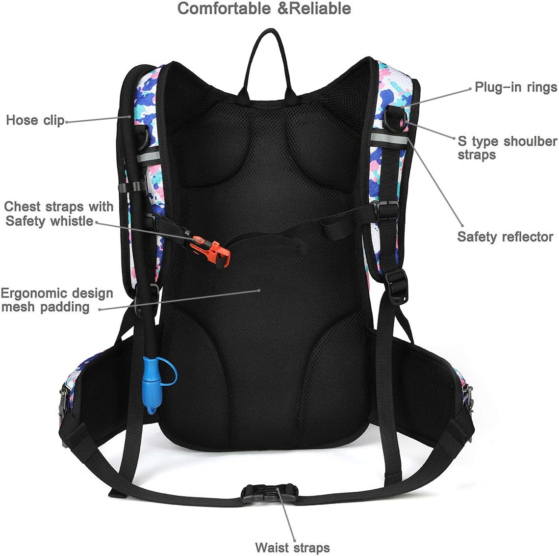 Hydration Pack Backpack with 3L Water Bladder for Men & Women, Hiking Daypack with Thermal Insulation | Running, Cycling, Camping, Skiing, Outdoor Activities