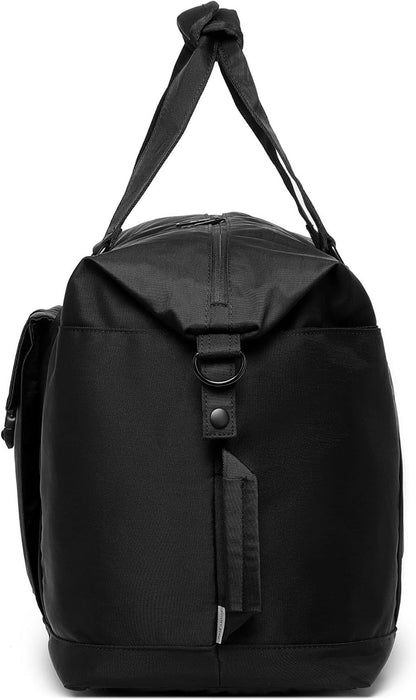 SUNNY BIRD Duffel with Utility Pouch, 40L Weekender Overnight Bag with Shoe Compartment for Travel and Sports (Black)