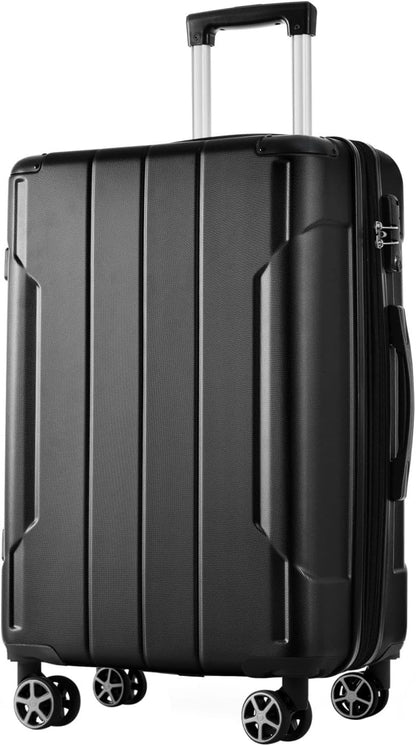 Merax 24 Inch Expandable Checked Luggage, Hardshell ABS Medium Suitcase with Spinner Wheels, TSA Lock, Lightweight Travel Suitcase for Long Trips and Vacations