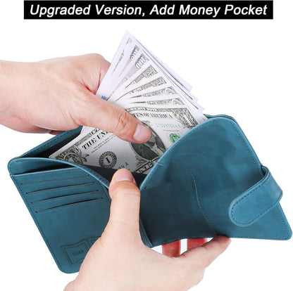 Airtag Passport Holder Cover Wallet Travel Essentials Leather Rfid Blocking Case Vacation Luggage Must Haves Travel Accessories for Men Women (117#Blue)