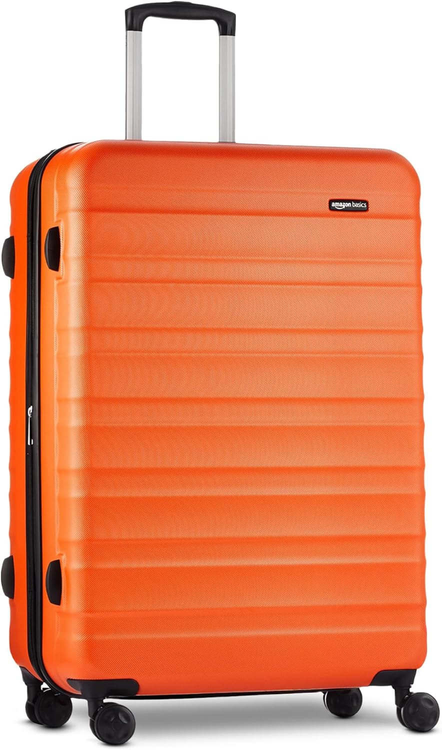 Amazon Basics 30" Hardside Large Checked Luggage, Hardshell Suitcase With Wheels, Expandable For Up to 15% More Space, With Scratch-Resistant Surface, Four Multi-directional Wheels, Orange