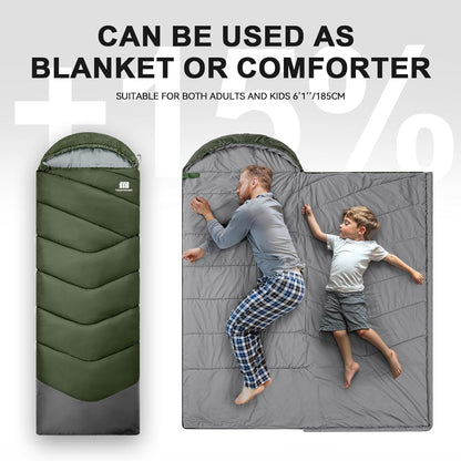 Sleeping Bags for Adults Cold Weather,Portable, Waterproof,Lightweight Sleeping Bag for Tall Girls Boys with Compression Sack for Warm Camping, Hiking, Outdoor & Indoor