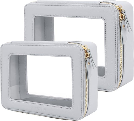 Aveniee Clear Makeup Bag Organizer Set, Portable Travel Toiletry Cosmetic Bag by Aveniee