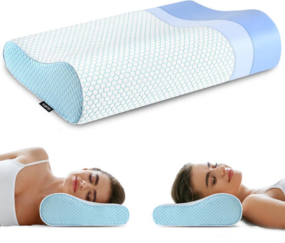 Memory Foam Pillows Neck Pillow Bed Pillow for Sleeping Ergonomic Cervical Pillow Orthopedic Contour Pillow for Side Back Stomach Sleeper
