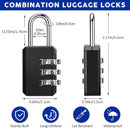 Chumia 32 Pack 3 Digit Combination Lock Small Combo Locks Waterproof Luggage - Image 2