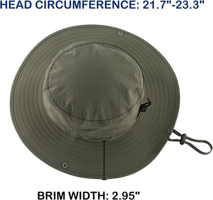 Connectyle Sun Hat for Men Women Outdoor UV Protection Safari Hat for Fishing Hiking Gardening Breathable Cowboy Hat UPF50