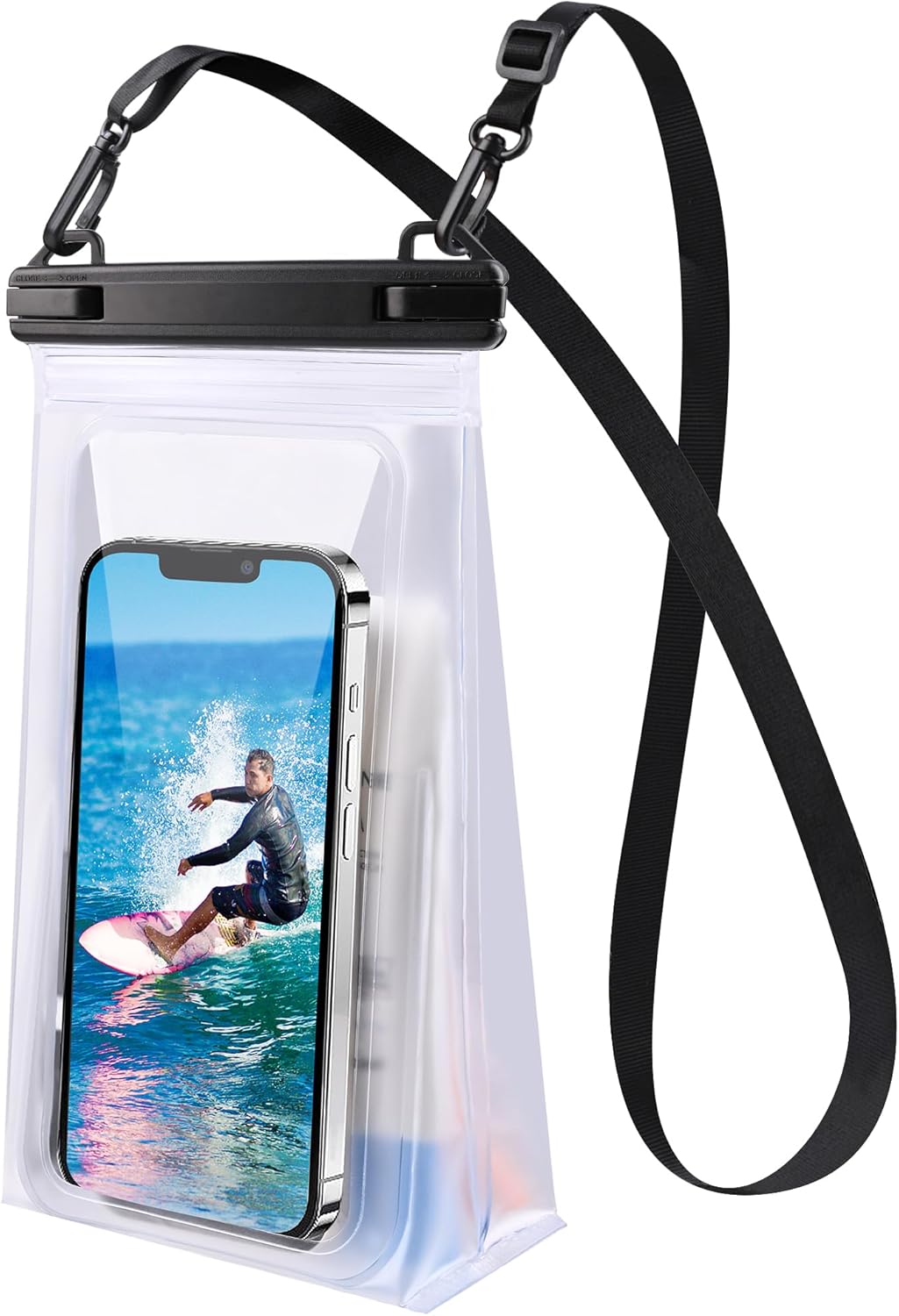 IPX8 Waterproof Phone Pouch Floating, [Expandable Space] Waterproof Bag, Cell Phone Dry Bag with Adjustable Lanyard for iPhone Samsung Google Up to 7.0" White