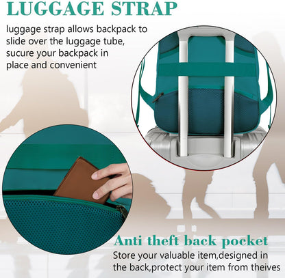 MATEIN Slim Laptop Backpack, Anti Theft 15.6 inch Computer Travel Backpack with USB Charging Port for Work College, Sturdy Water Resistant Daily Rucksack Bag Gifts for Men & Women, Peacock Blue