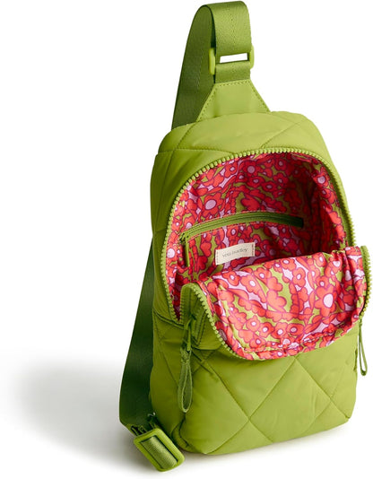 Vera Bradley Women's Lorman Sling Backpack-Featherweight Bag, Spinach Green, One Size