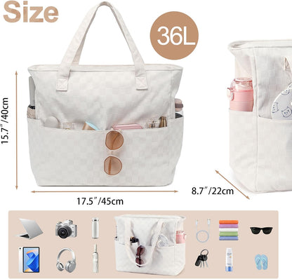 Waterproof Beach Tote Pool Bags for Women Ladies Extra Large Gym Tote Carry On Bag With Wet Compartment for Weekender Travel