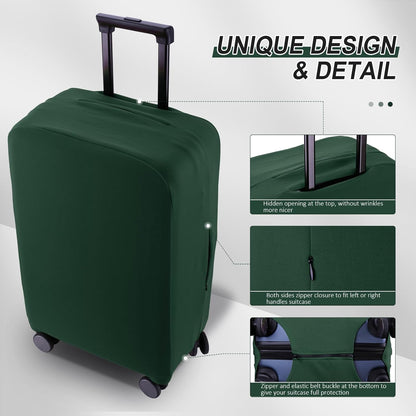 Travel Luggage Cover Suitcase Protector Scratch-Resistant Fit 19-31 Inch Suitcase, Not Included Suitcase (Avocado Green, S(19-21 inch))