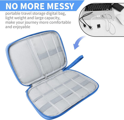 Electronics Travel Organizer,Portable Waterproof Electronic Travel Storage Bag for Small Charging Cord Storage,Charger,Small Electronics,SD Card etc,for Travel,Business -Sky Blue
