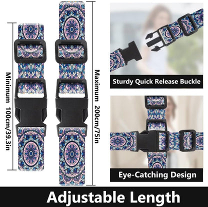 2 Pack Luggage Straps for Suitcases Adjustable Luggage Belt TSA Approved, Bright Colors Travel Packing Straps with Quick Release Buckle Unique Nylon for Sleeping Bag Car Seat, Purple Flower