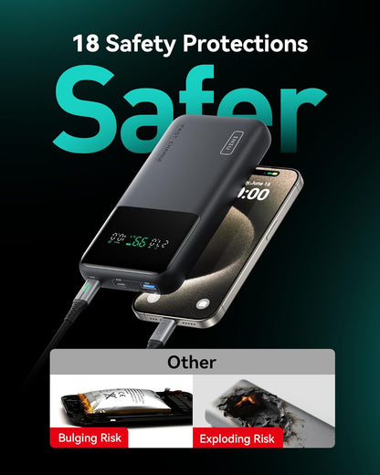 INIU 140W Power Bank, Compact 25000mAh High Capacity Laptop Portable Charger, USB C in&Out Tablet Powerbank, Smart Digital Display Phone Charger for iPhone 16 15, Samsung, iPad, MacBook, Laptop etc.