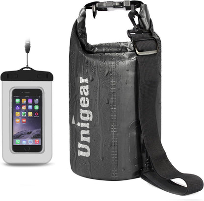 Unigear Dry Bag Waterproof, 2L/5L/10L/20L/30L/40L Floating and Lightweight Bags for Kayaking, Boating, Fishing, Swimming and Camping with Waterproof Phone Case