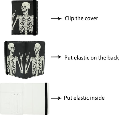OK Skull Passport Holder for Women and Men PU Leather Passport Cover for Travel
