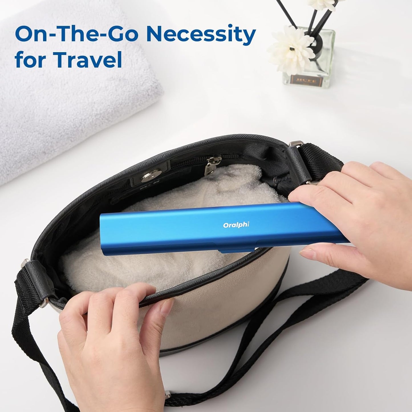 Aluminum Toothbrush Travel Case, Portable Travel Toothbrush Holder, Durable Manual Toothbrush Box Container for Traveling, Bathroom, Camping, Business Trip-Blue
