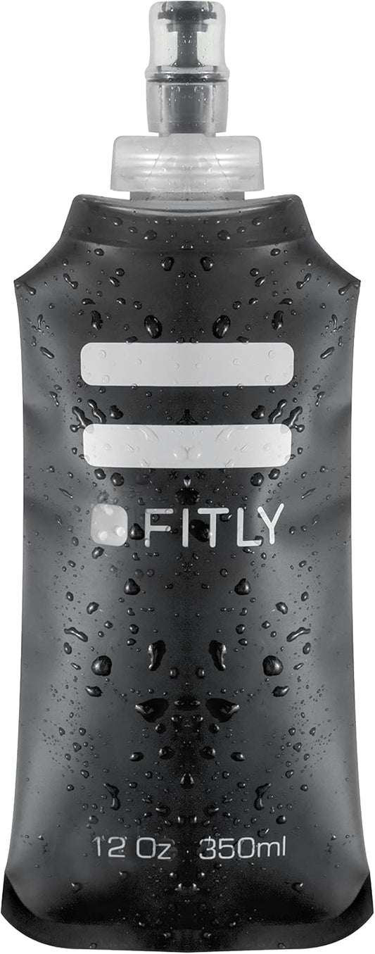 FITLY Soft Flask - Shrink As You Drink Soft Water Bottle for Hydration Pack - Folding Water Bottle Ideal for Running, Hiking, Cycling, Climbing & Rigorous Activity