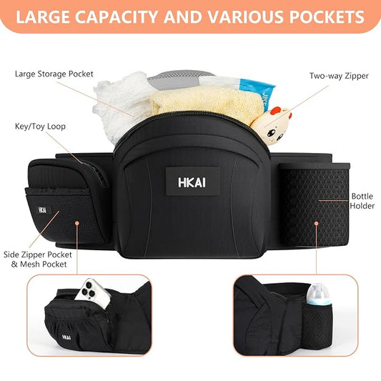 HKAI Baby Carrier Hip Seat, Mom’s Choice Award Winner, Advanced Large Capacity - Image 2