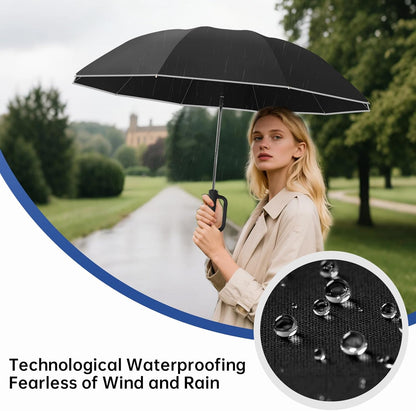 Portable Travel Umbrella, compact, durable, and windproof, reverse folding umbrella with safety reflective ring design, suitable for car and outdoor travel