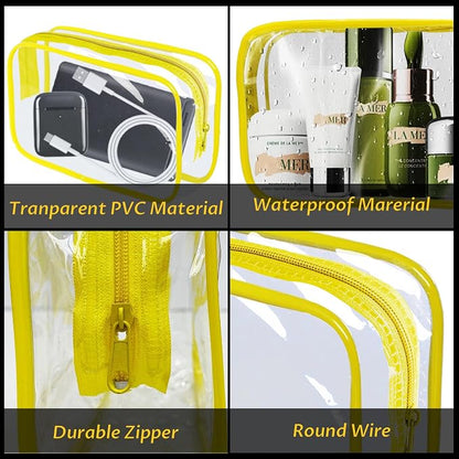 16 Pieces Clear Makeup Bag PVC Zippered Clear Toiletry Carry Pouch Portable - Image 5