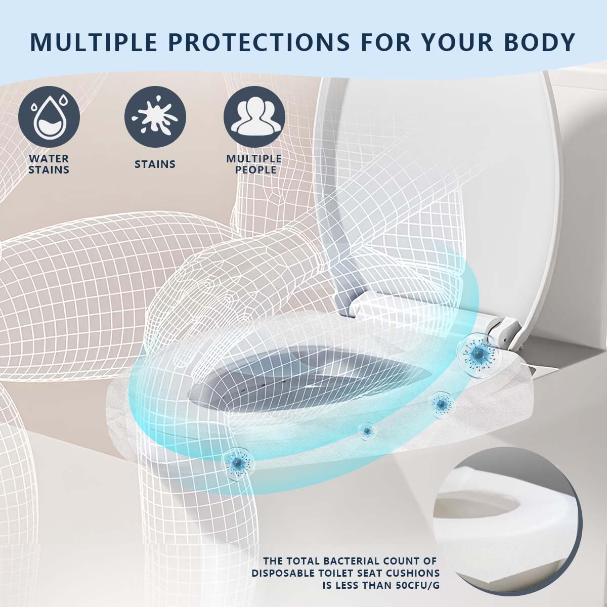 1 Pack (250 Pieces) Disposable Toilet Seat Covers Flushable Paper Toilet Seat Cover for Bathroom, Hotels, Travel, Kids or Adults