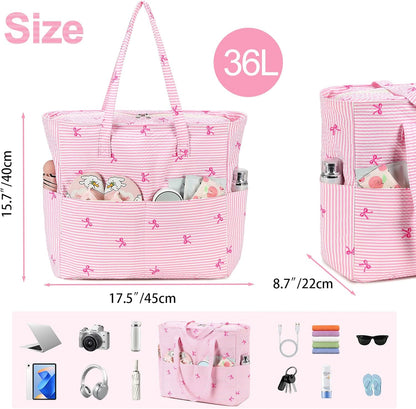 Beach Pool Bags Tote for Women Ladies Large Gym Tote Carry On Bag With Wet Compartment for Weekender Travel Waterproof