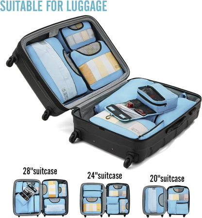 Veken 8 Set Packing Cubes for Travel Essentials, Suitcase Organizer Bags in 4 Sizes, Carry-On Luggage Accessories with Large Laundry & Hanging Toiletry Bag, Must-Have for Airplane, Road Trip & Camping