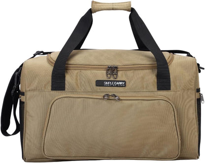 Large Sports Duffel Bag 20 inch for Travel Gym as Shoulder Bag and Hand Carry - Tan