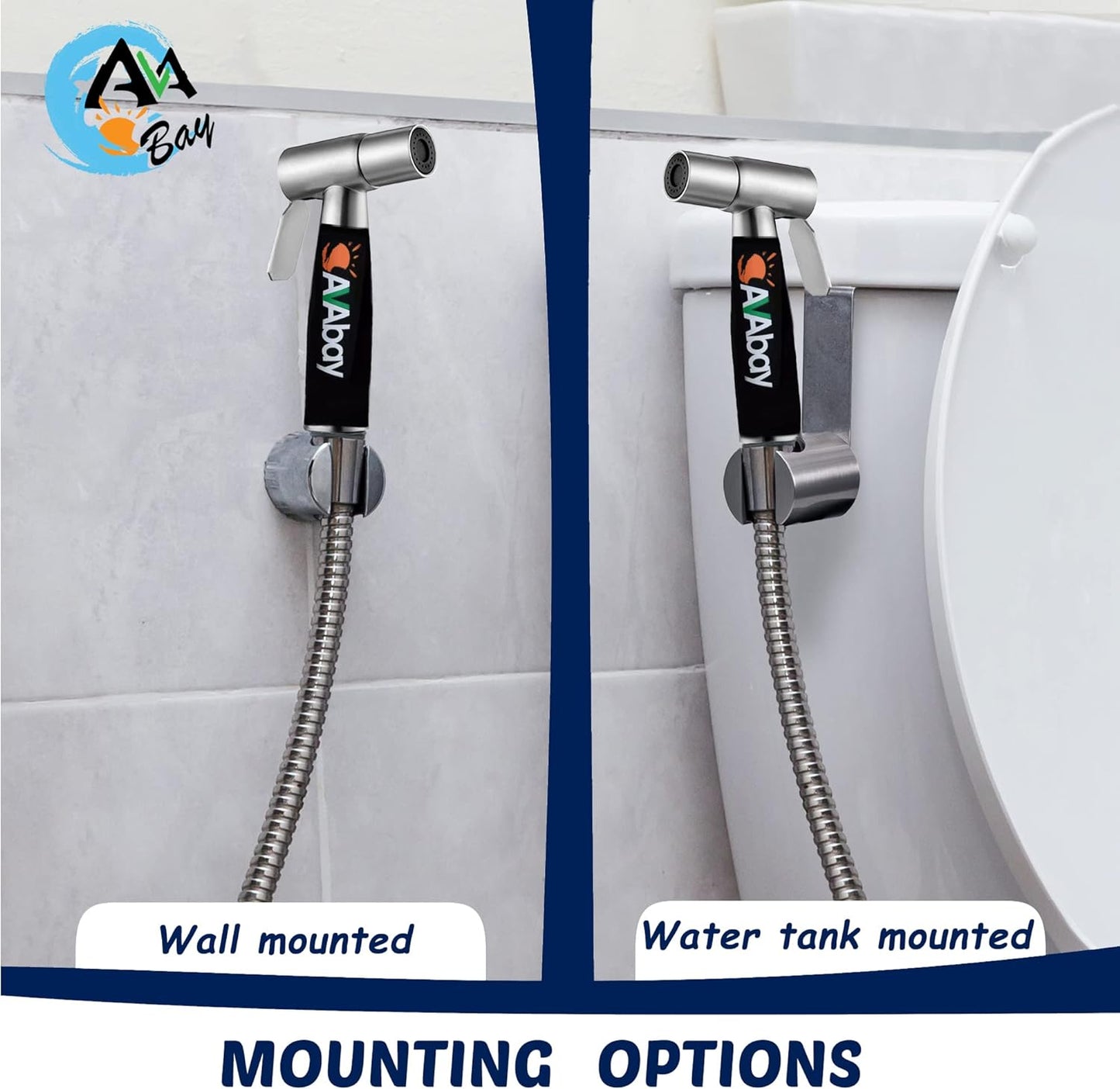 AVAbay® Sink Faucet Handheld Bidet Sprayer for Toilet I Bidet Attachment for Warm & Cold Water I Long 80" Hose Perfect for Feminine Hygiene, Cloth Diaper, Bathroom Toilet Cleaning