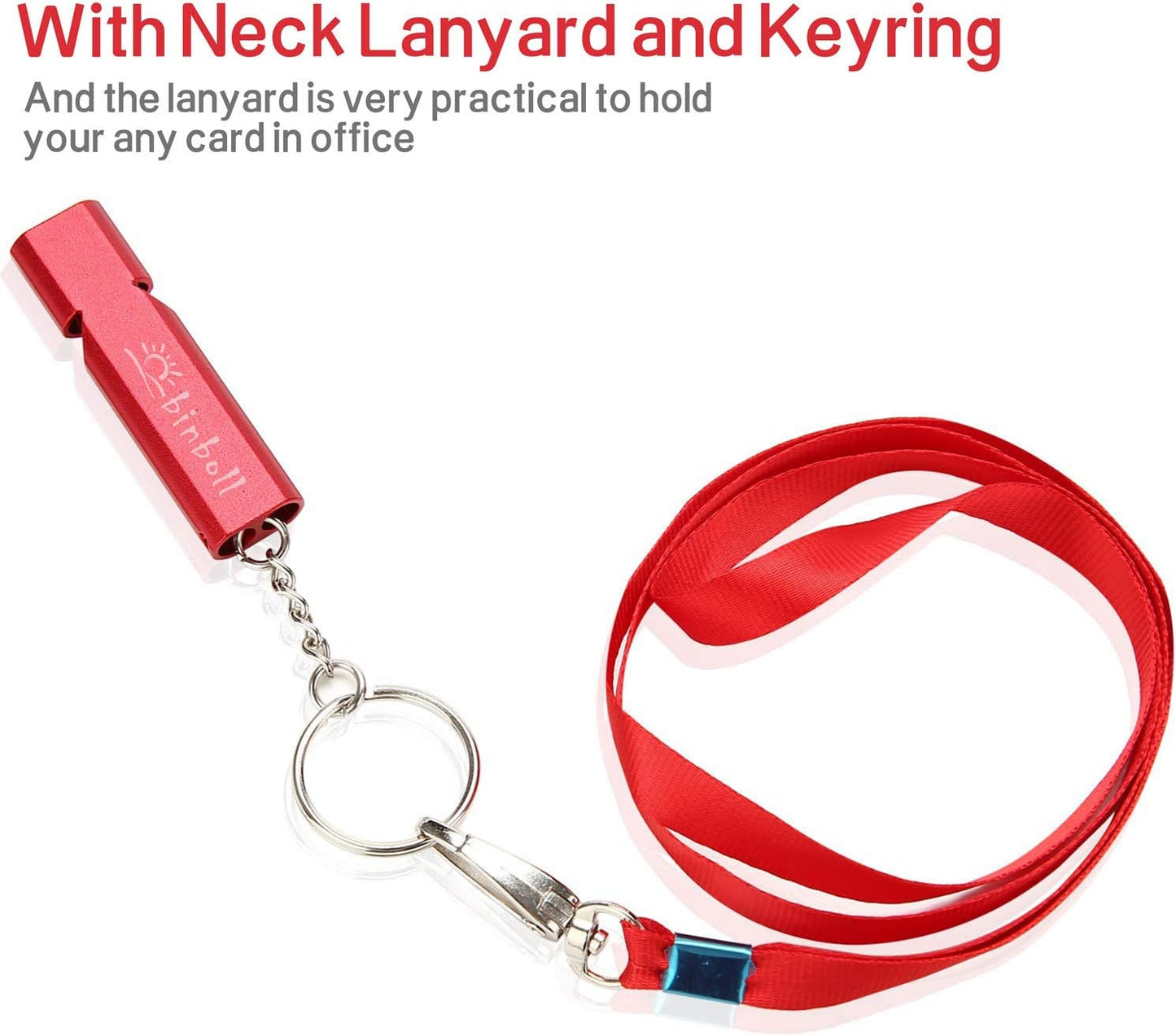Emergency Whistles Lifeguard Safety Whistle with Lanyard and Keychain for Outdoor Camping Hiking Boating Backpacking Fishing Kayak Kids Rescue Signaling Loud Survival Whistle