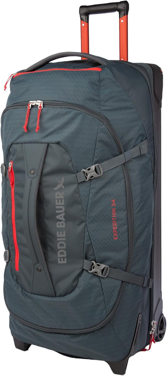 Eddie Bauer Expedition 34 Duffel 2.0 - Lightweight Travel Luggage Made From Rugged Polycarbonate and Nylon, Storm
