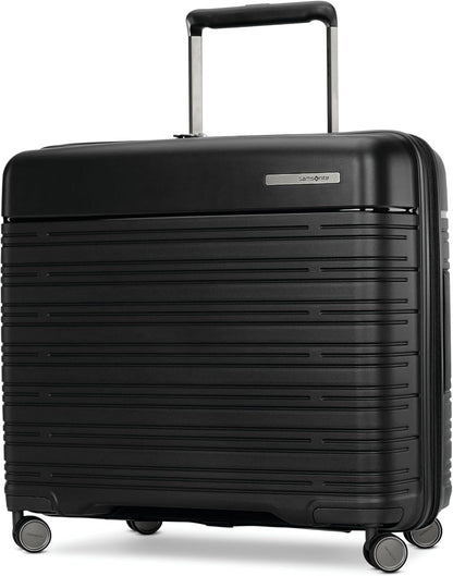Samsonite Elevation Plus - Medium Hardside Luggage - Scratch Resistant Polypropylene Shell, RightHeight™ Adjustable Handle, Integrated AirTag Holder, TSA Lock, WetPak™ Compartment - Triple Black