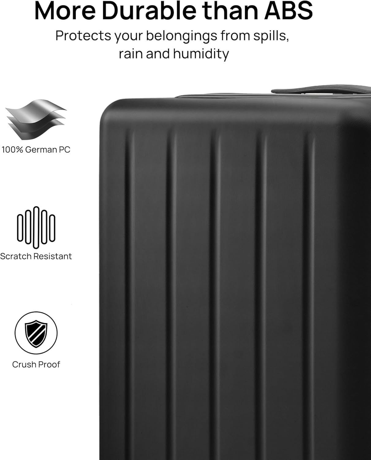 Carry On Suitcase, 20 Inch Carry-On Luggage with Double Spinner Wheels, Dry Wet Separate Design, PC Hard Case Suitcase, Lightweight Travel Luggage, TSA Approved (Black, Danube)