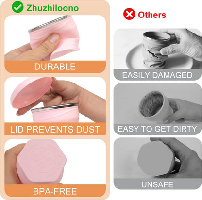 Collapsible Water Cup 6oz/180ml - Collapsible Cup - Silicone Collapsible TravelCup - Silicone Folding Camping Cup with Lids - Foldable Drinking Cup - for Travel, Camping, Hiking, Outdoor Sports