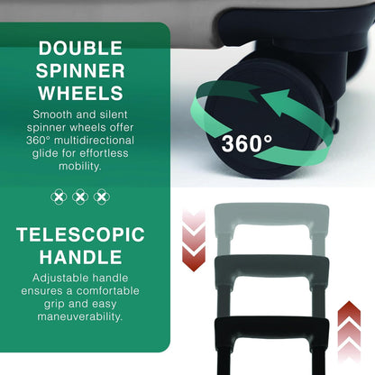 24 Inch Luggage with Spinner Wheels, Hard Shell Suitcase with TSA Locks for Luggage, Travel Large Suitcase, Expandable Hard Shell Suitcases, Grey