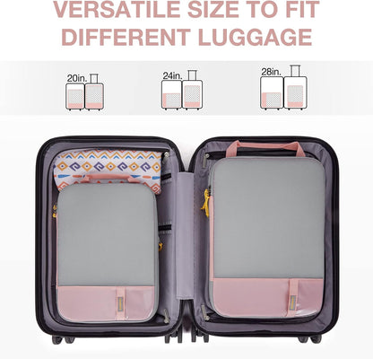 BAGSMART 6 Set Compression Packing Cubes - Lightweight Travel Essentials, Durable Luggage Organizer