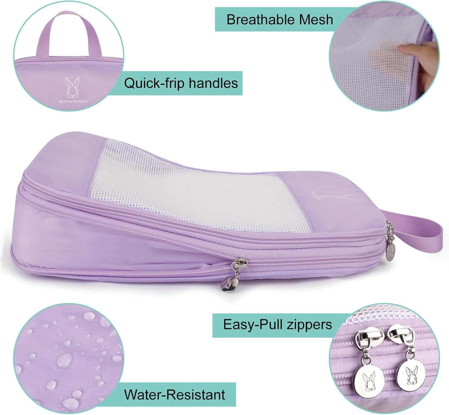 Expandable Compression Packing Cubes for Suitcases,6 Set Lightweight Compressible Travel Packing Organizer for Carry on Suitcase,Organizer Bags Set as Travel Essentials for Women