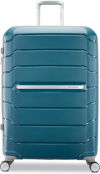 Samsonite Freeform Hardside Expandable with Double Spinner Wheels, Checked-Large 28-Inch, Dark Teal