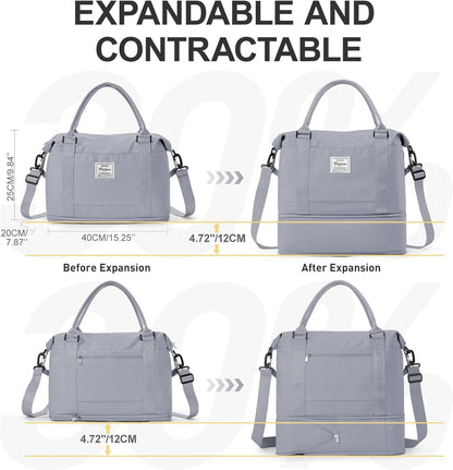 Travel Duffel Bag, Sports Tote Gym Bag, Shoulder Weekender Overnight Bag for Women