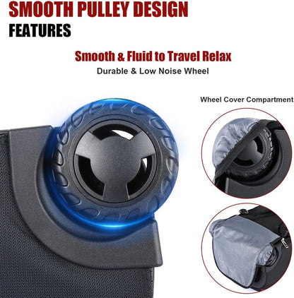 star cloud 21x14x9 Rolling Backpack with Wheels - Water-Resistant, 17.3" Laptop Compartment, Ideal Carry-On for Overnight Travel, College, Work - Wheeled Business Backpack for Adults